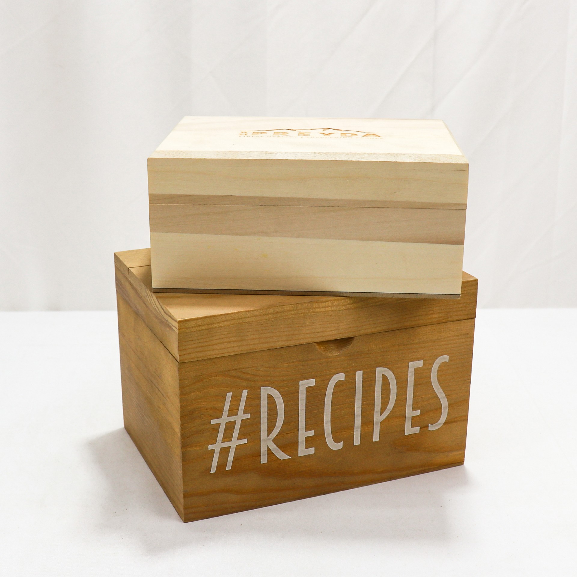 Customized cheap wooden gift recipe card storage box with logo