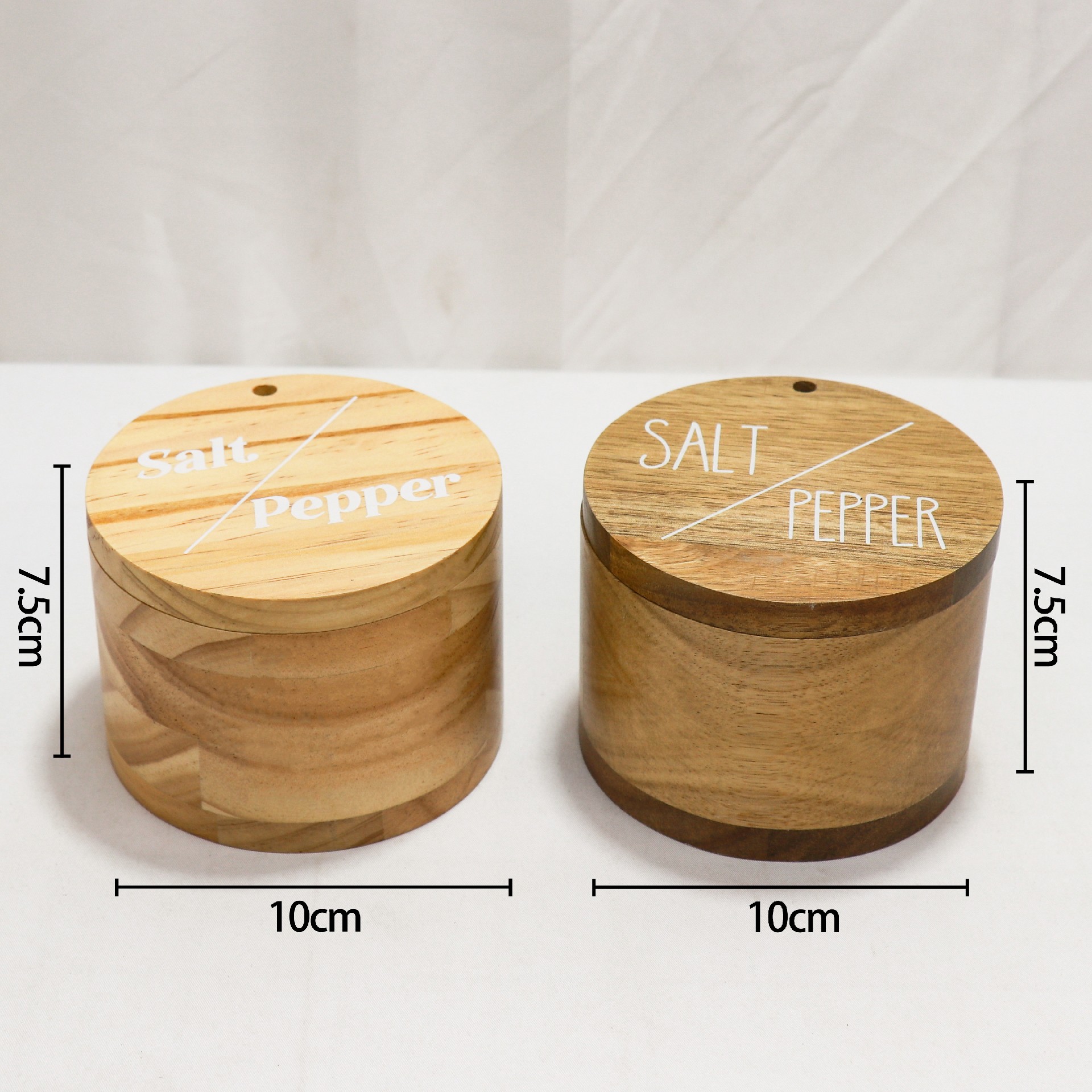 Custom size wooden salt pepper box