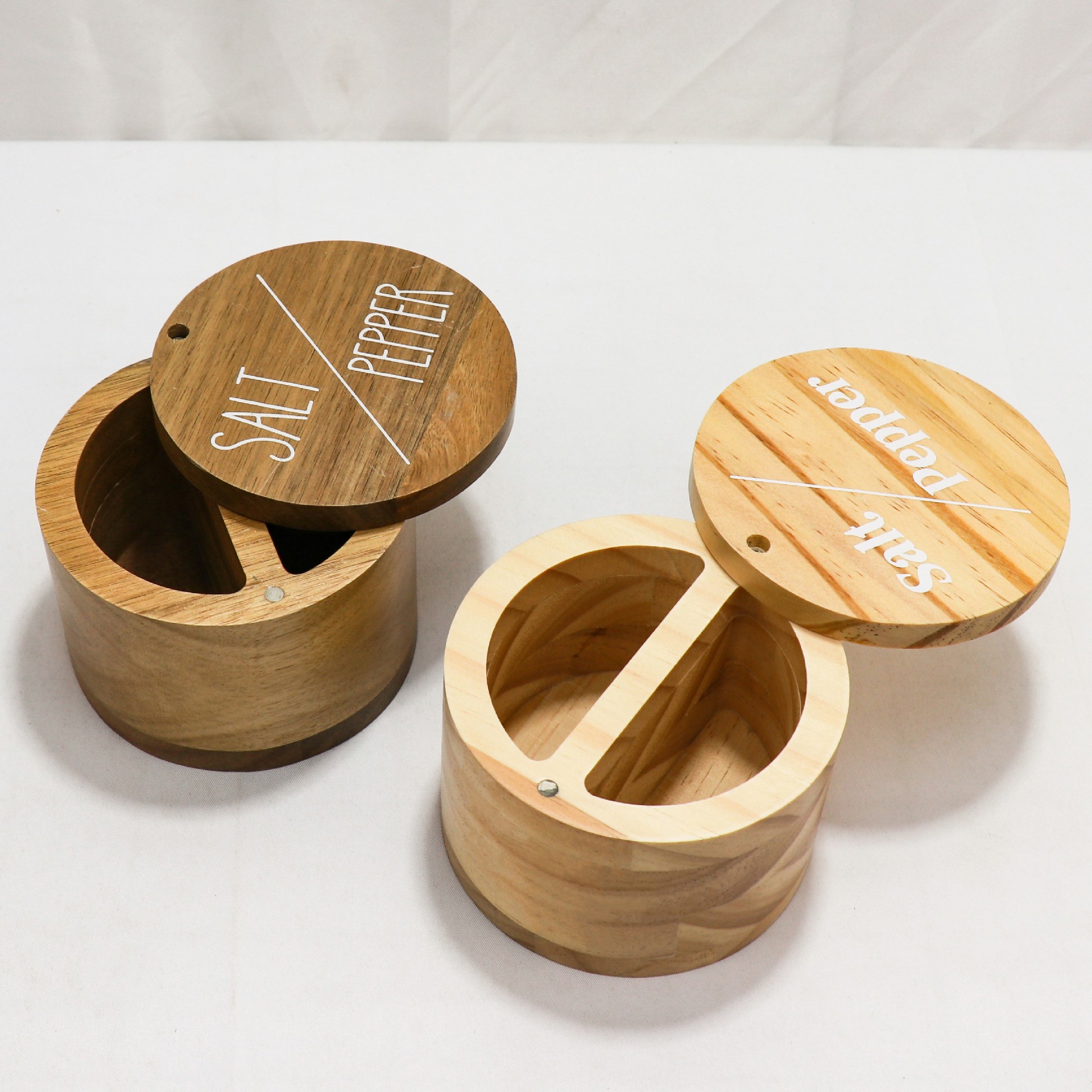 Custom size wooden salt pepper box