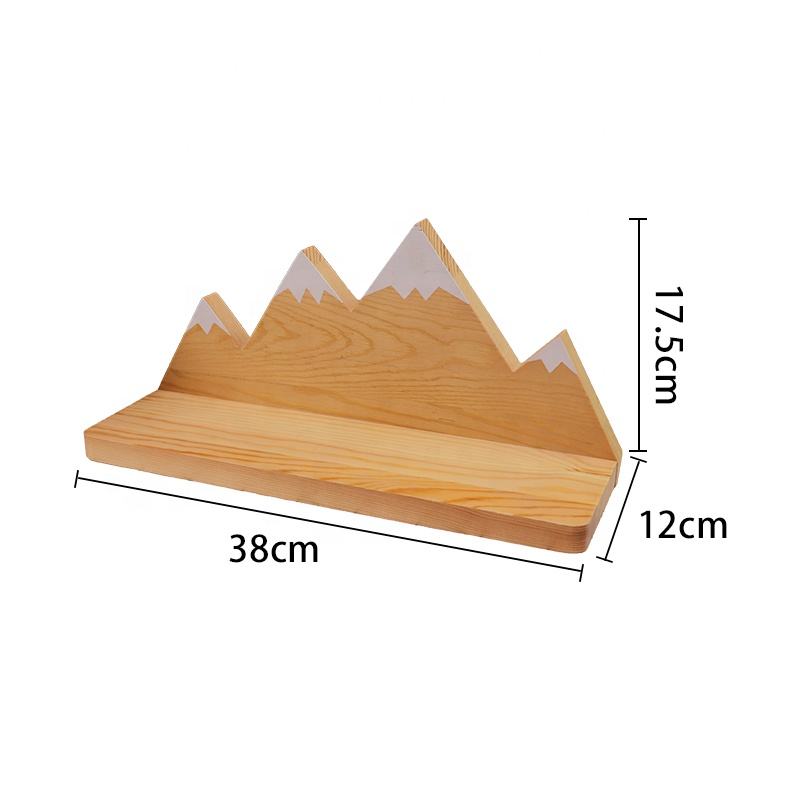 ecorative wooden shelves Factory personalised dno-punch partition storage shelf children's room snow mountain shape shelf