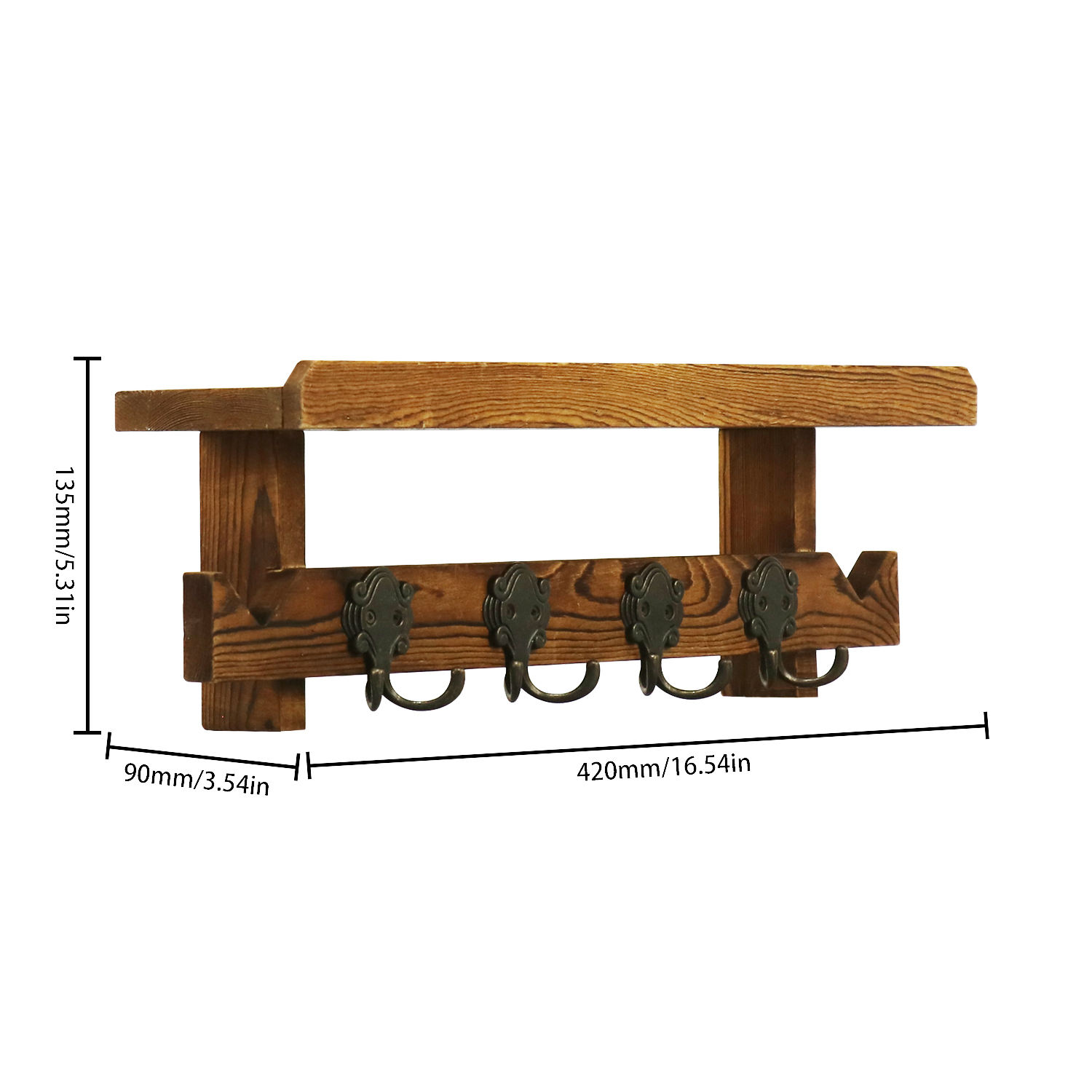 FS C&BSCI floating wall shelf, suitable for bedroom bathroom living room storage wooden wall shelf