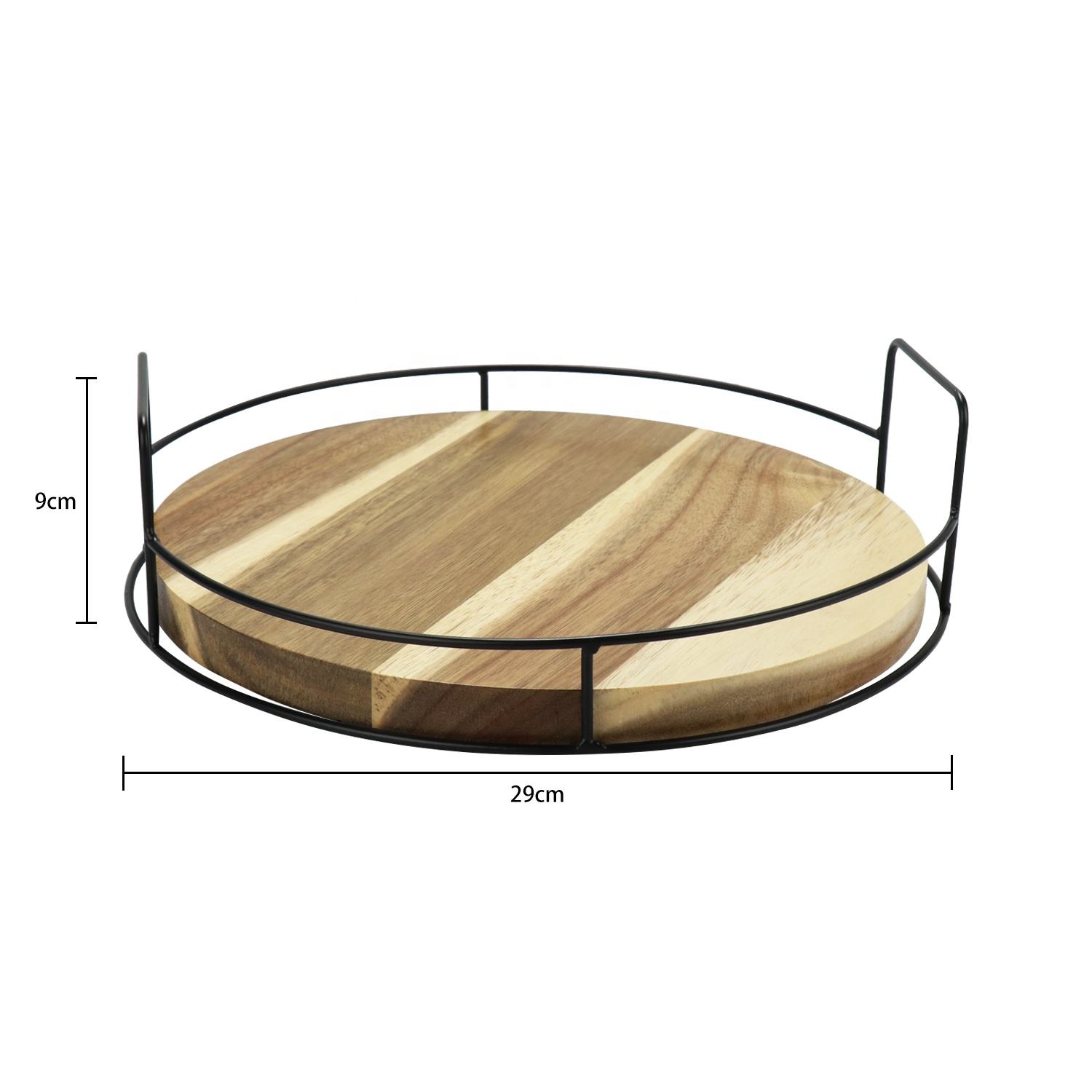 Acacia Wooden round Tray Restaurant Cafe Service Tray Personalised colour size material available