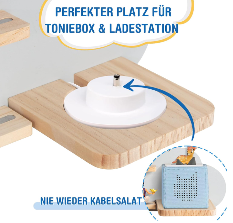 FSC&BSCI wooden Tonie Shelf for Toniebox Hearing Figures, Magnetic Storage for 20-25 Tonie, Perfect Tonie Storage shelf