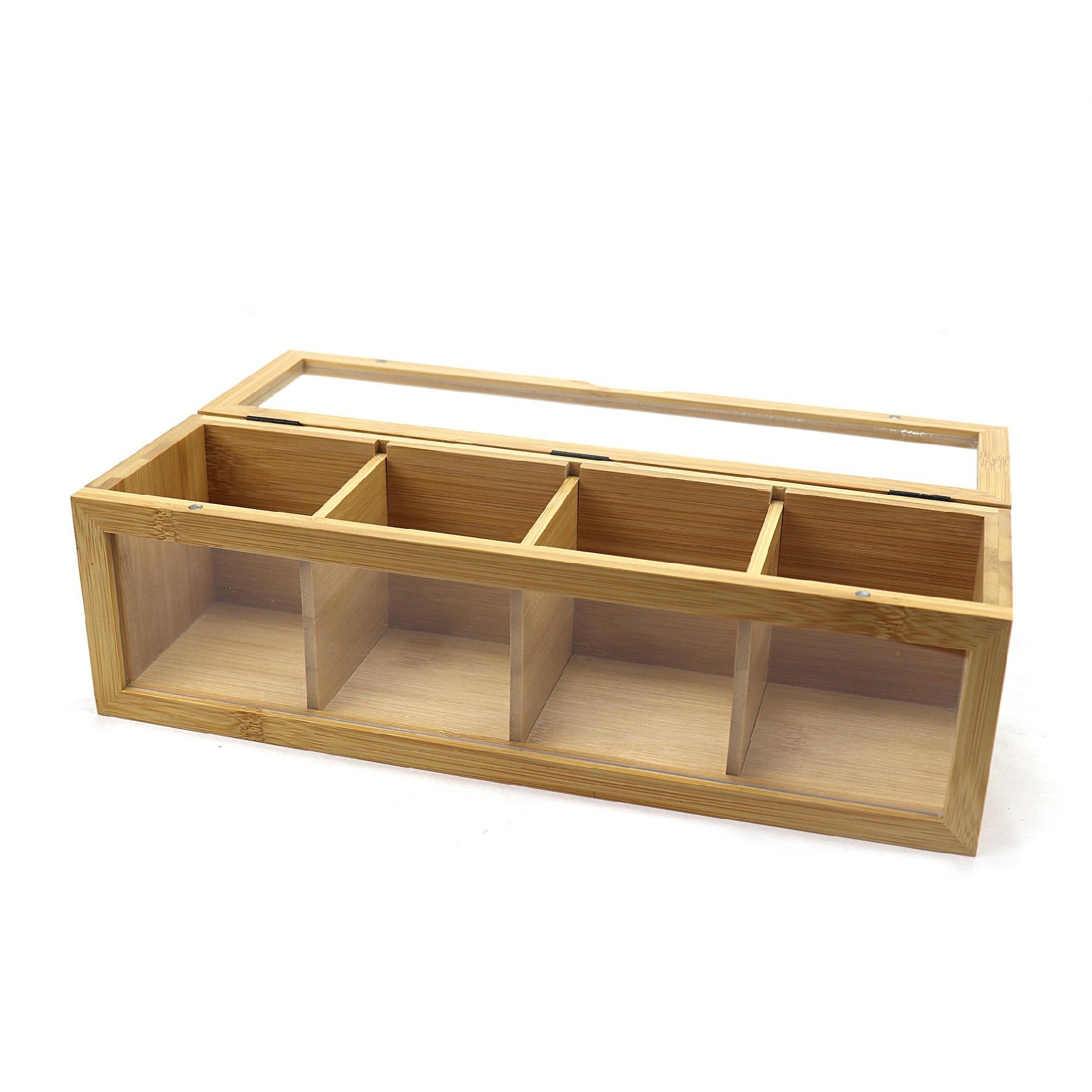 Acrylic wooden tea box packaging tea bamboo tea bag packaging box condiment container