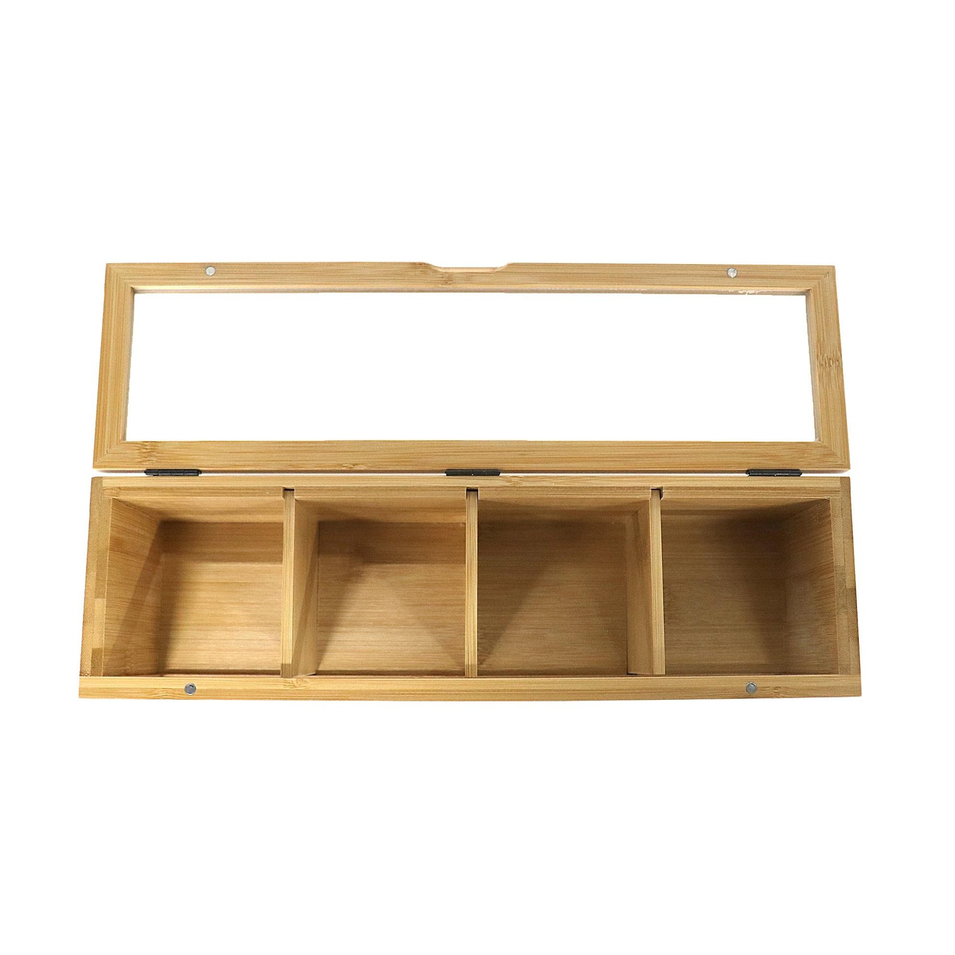 Acrylic wooden tea box packaging tea bamboo tea bag packaging box condiment container