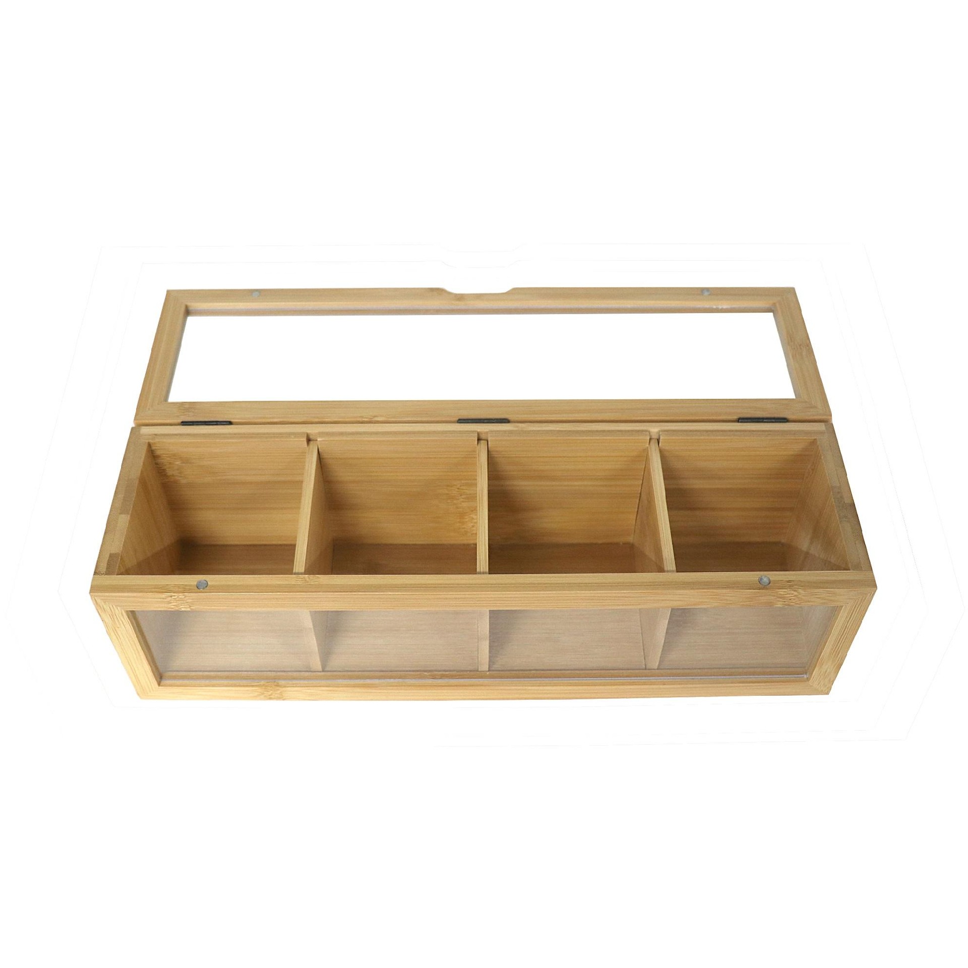 Acrylic wooden tea box packaging tea bamboo tea bag packaging box condiment container