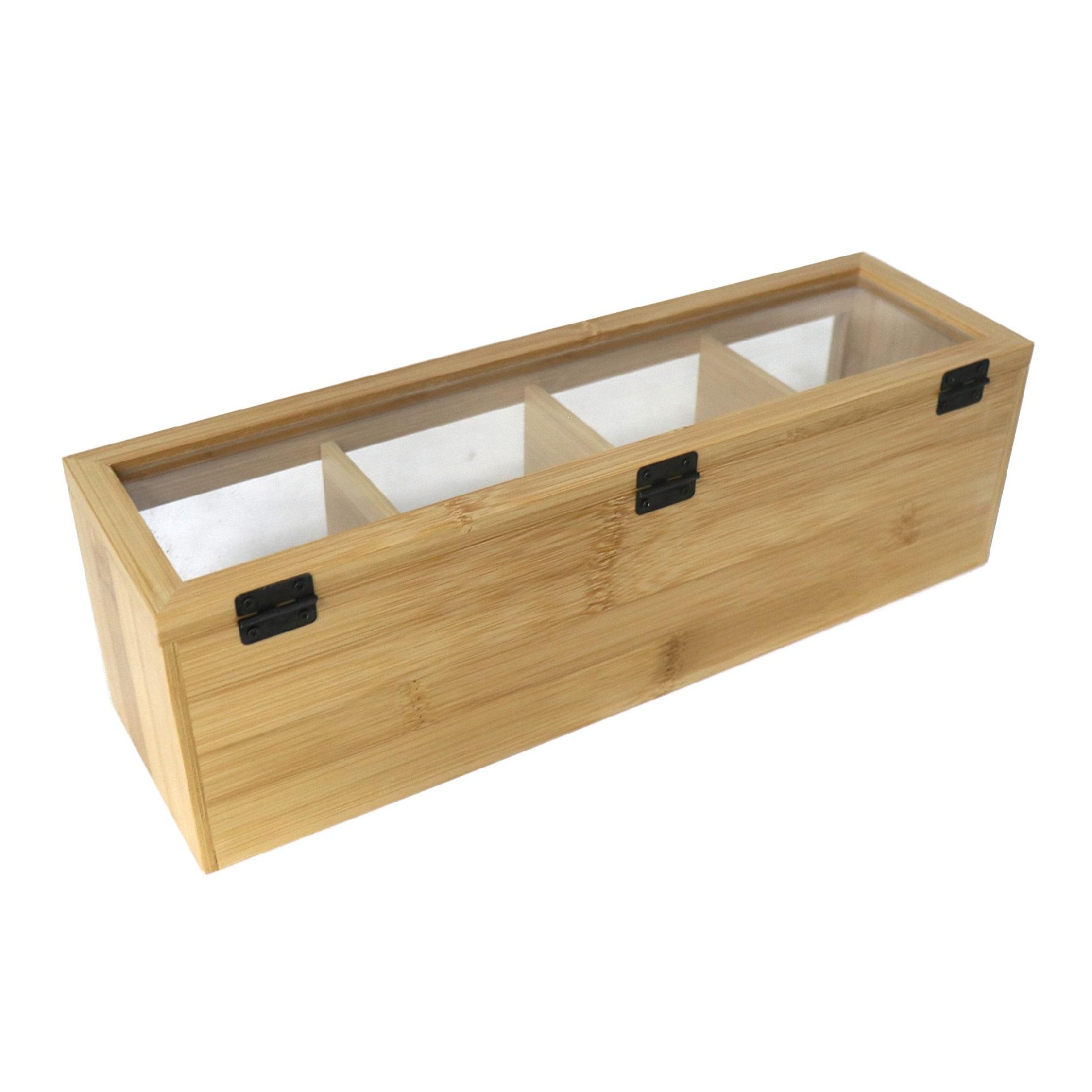 Acrylic wooden tea box packaging tea bamboo tea bag packaging box condiment container