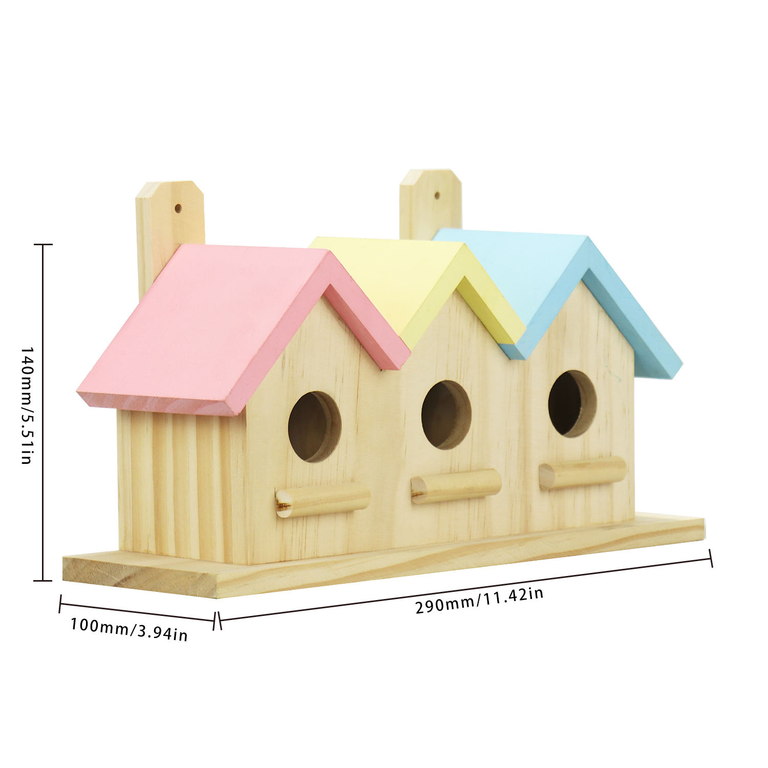 FSC&BSCI Wooden Outdoor Birds house Nests Cage Garden Bird Feeder Box Solid Wood Bird House