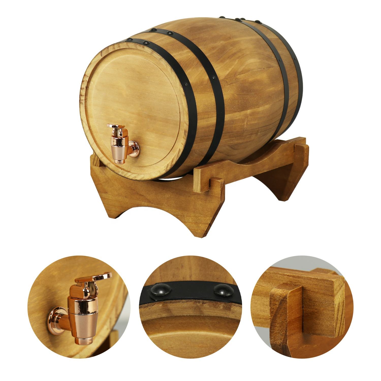 Wooden Wine Barrel Manufacturer Personalised Multi-functional Large Customisable Capacity Colour Creative Shape Storage Bucket