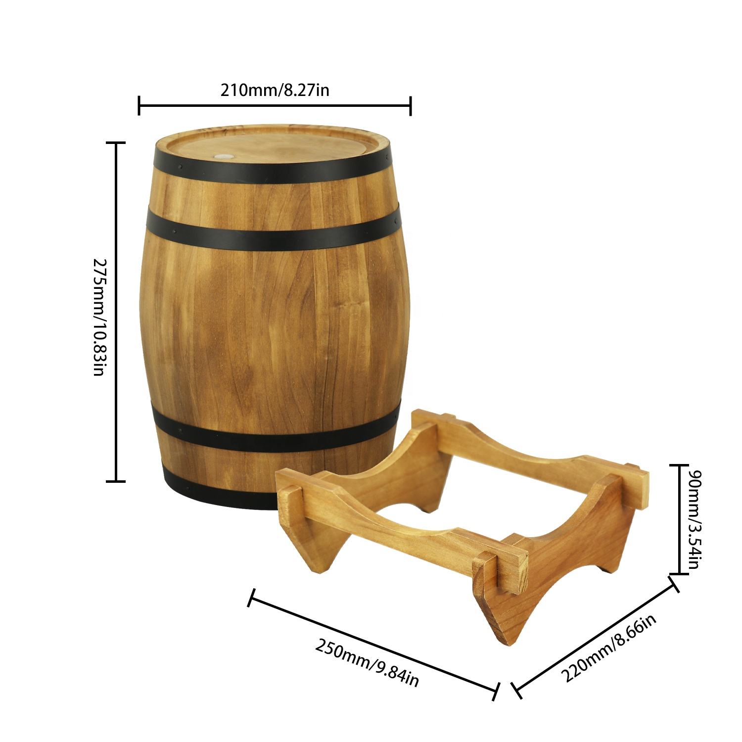 Wooden Wine Barrel Manufacturer Personalised Multi-functional Large Customisable Capacity Colour Creative Shape Storage Bucket