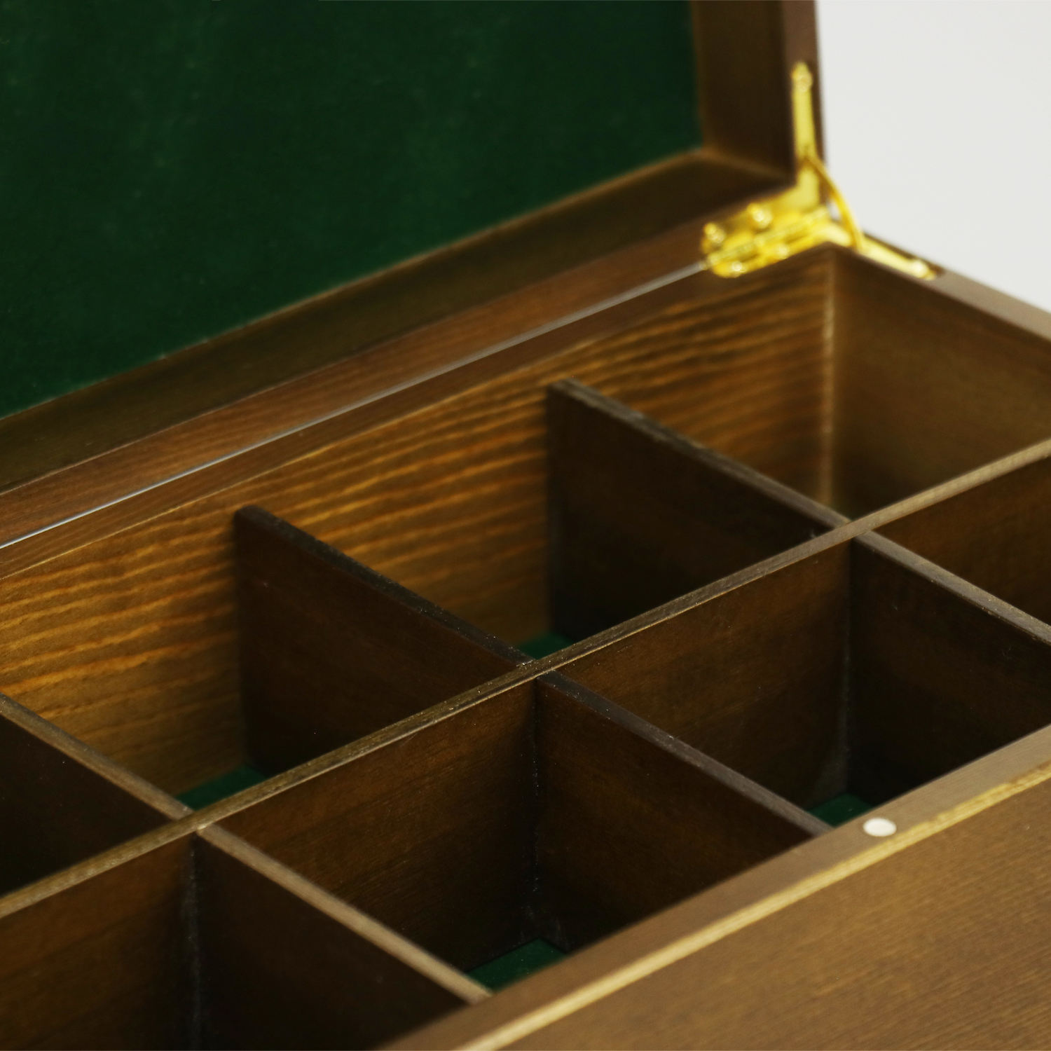 Desktop Container Wood Storage Boxes gold hinged lid lock Wholesale wooden Tea coffee bag parts organization box