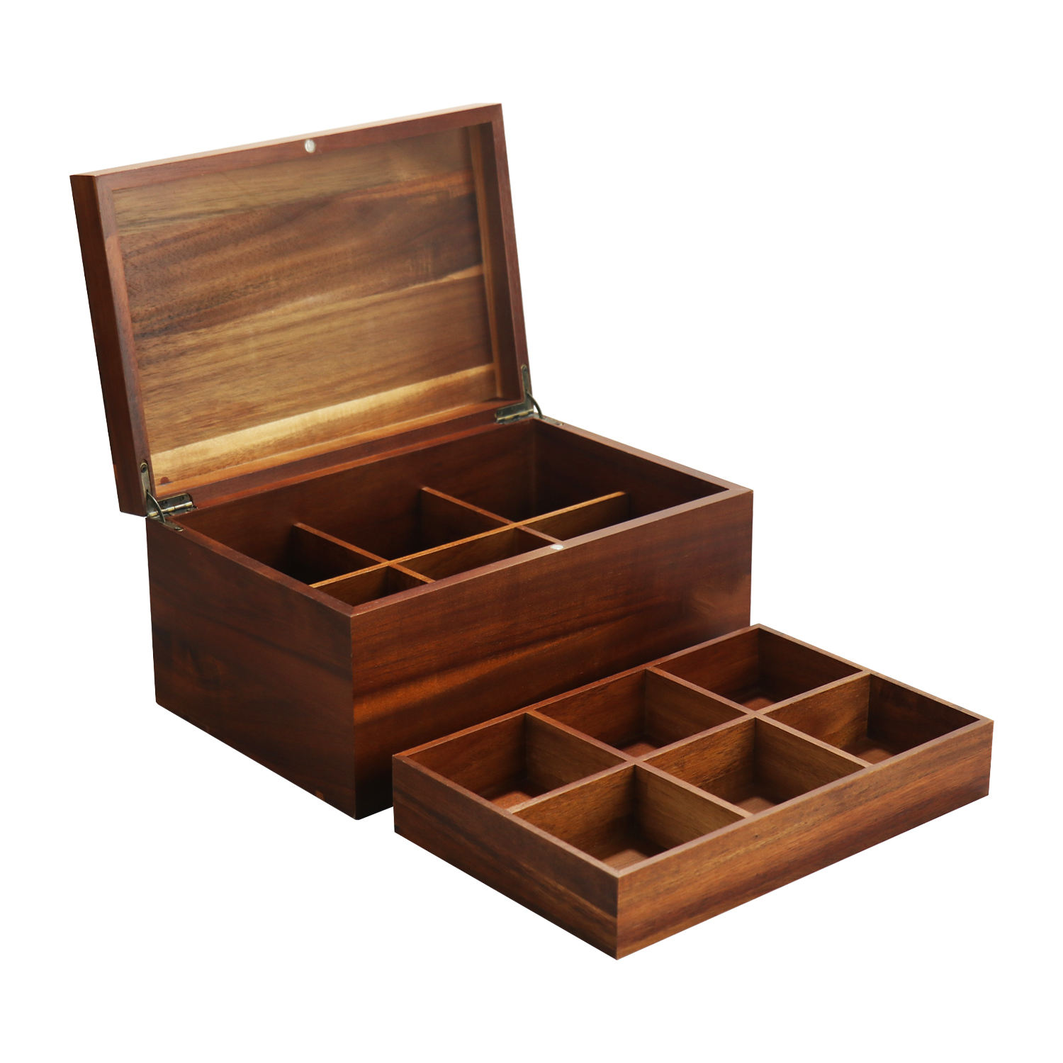 FSC&BSCI Wooden Storage Box Chest with drawer, Decorative Jewelry Trinket Box Treasure Chest Keepsakes Organizer Box