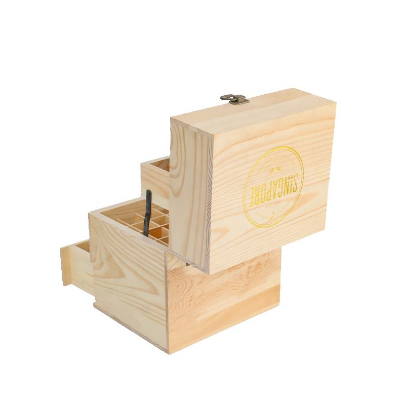 wooden box Factory custom personalised original colour large capacity multifunctional wooden essential oil storage box