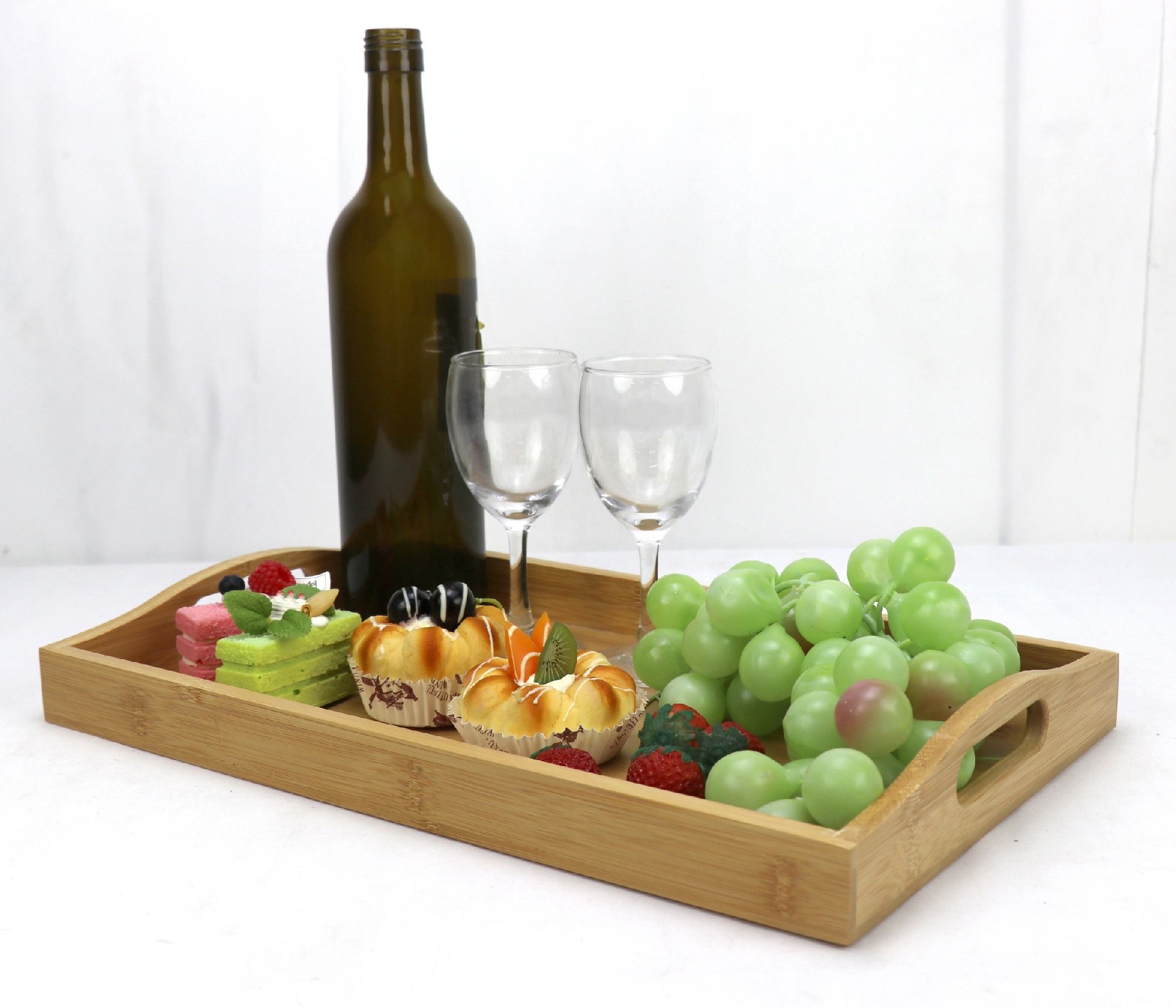 Wooden black tray with metal handles Restaurant Hotel Household Service tray Personalisation available Size Colour Material