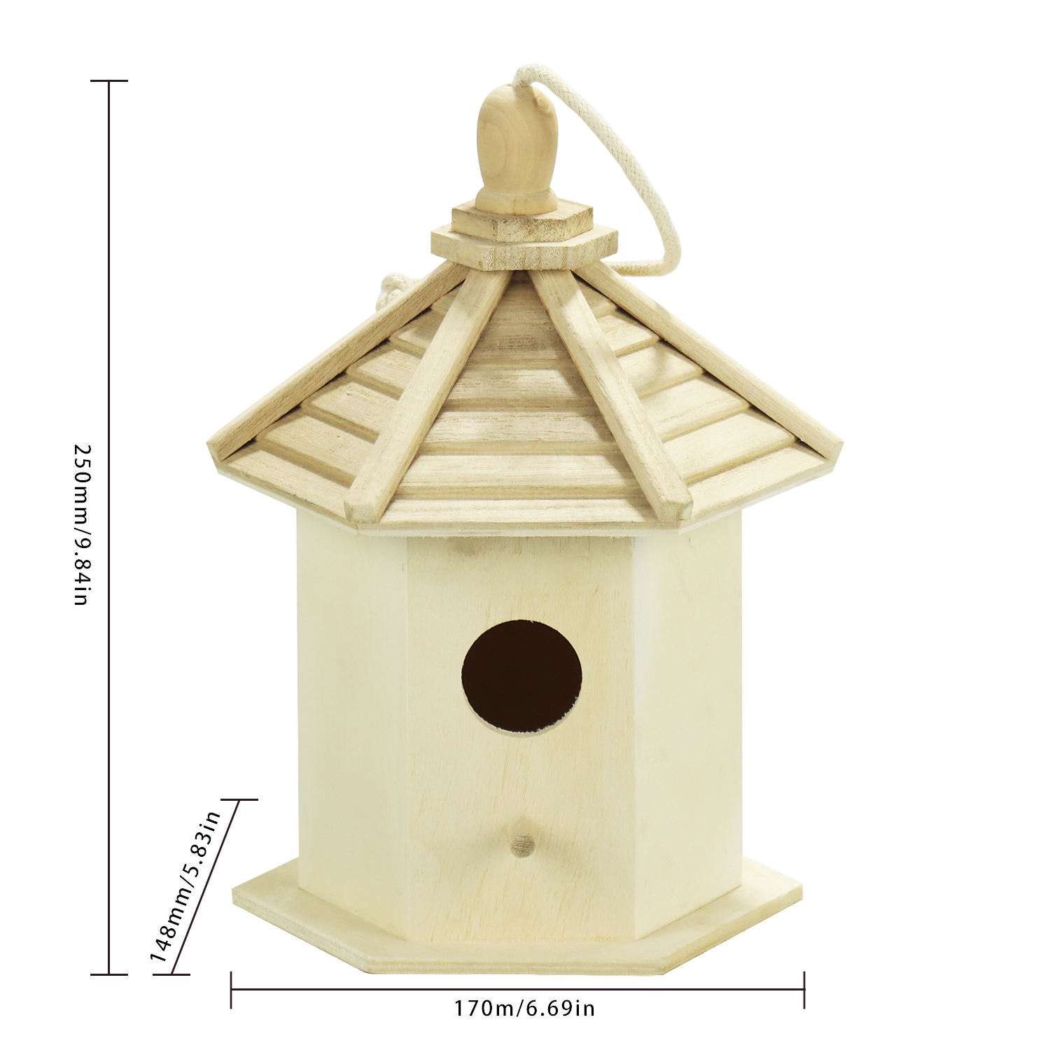 FSC&BSCI Bird House for Outside,Bluebird House,Outdoor Wooden Hanging Birdhouses Finch Wren Cardinals Garden Nesting Box