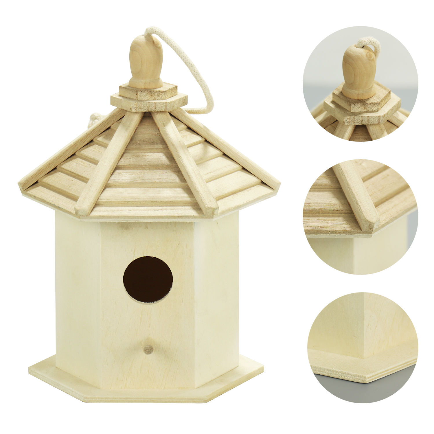 FSC&BSCI Bird House for Outside,Bluebird House,Outdoor Wooden Hanging Birdhouses Finch Wren Cardinals Garden Nesting Box