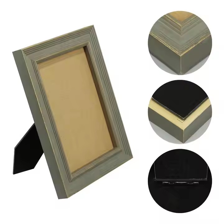 Solid Pine Color 4x6 Photo Frame Fashionable 5x7 Wall Decor Tabletop Display Customizable Natural Wood Picture Frame for Home