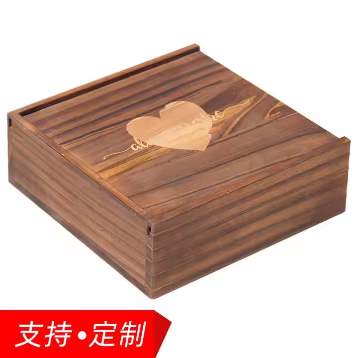 OEM FACTORY Custom logo clear Lid Natural Color Solid Wood Packaging Pine Wooden Gift Package Boxes