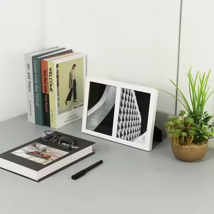 Eco-Friendly Wooden Photo Frame 8x10 Inch With Premium Glass Versatile Hanging Options for Desk Wall Bedroom Living Room